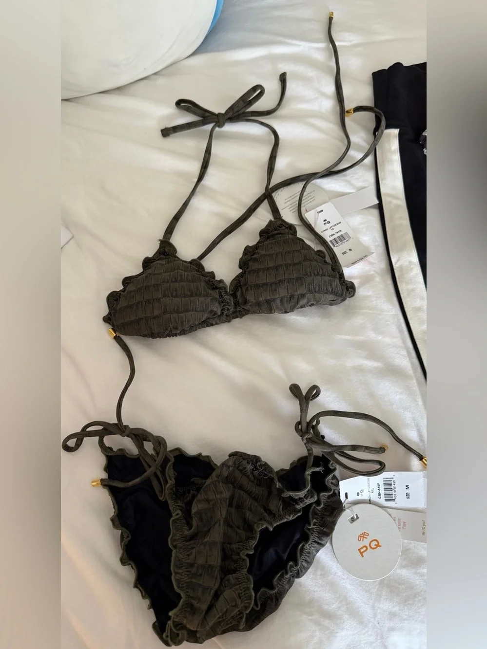 PQ Swim Olive Triangle Bikini Set